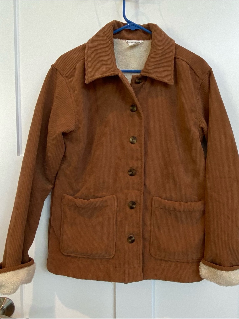 Women's Corduroy Button-Front Jacket - Tan
